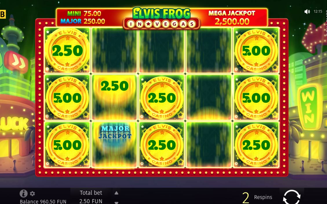 Coin Respin med mynt kvar på rutnätet